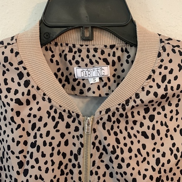A Dip Of Darling Boutique Animal Print Bomber jacket size small - Picture 2 of 5